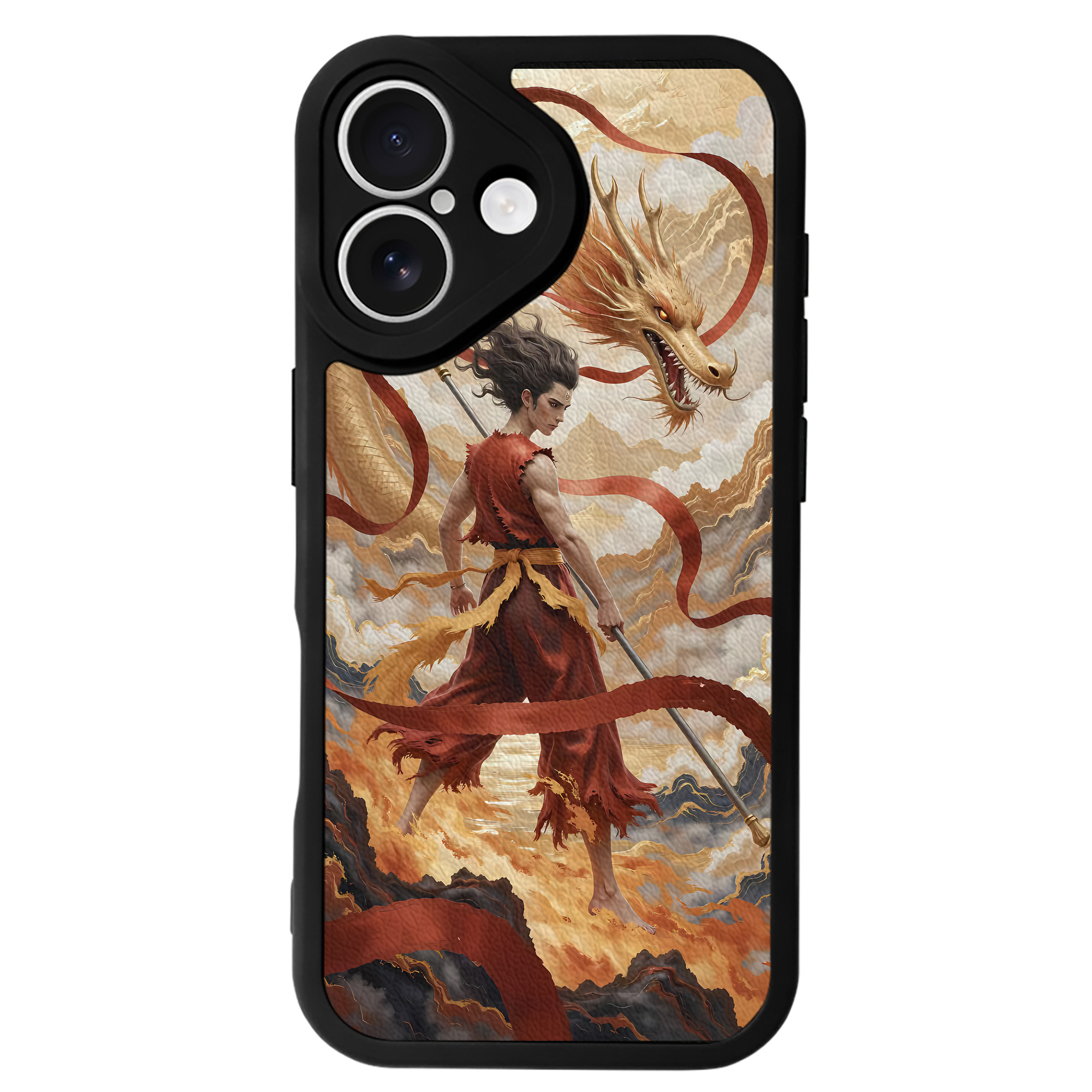 （画像用） Ne Zha 2 ナタ 魔童の大暴れ 【iPhone 16シリーズ対応】シリコンスマホケース（レザー調） 材質：シリコン